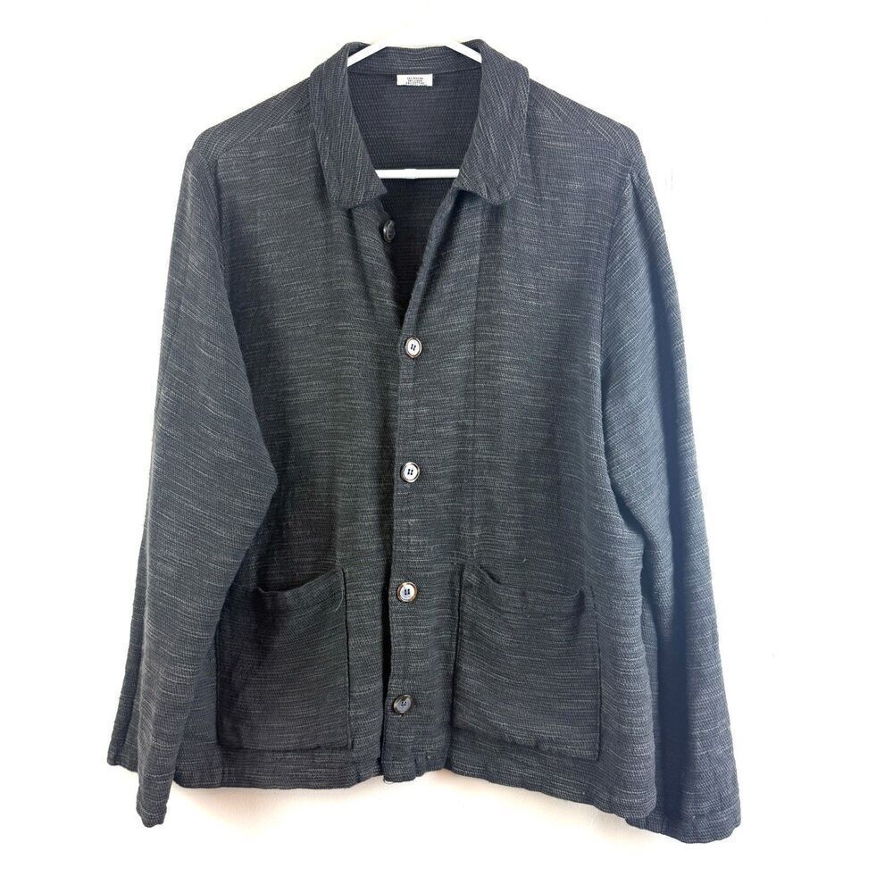 CP Shades Linen Blend Long Sleeve Button-Up Jacket Lagenlook Office Size Small